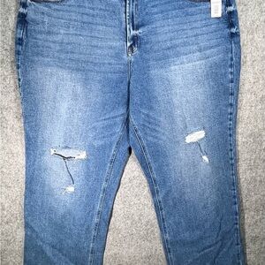Warehouse One High Rise Vintage Straight 20+ R Distressed Jeans NWT
